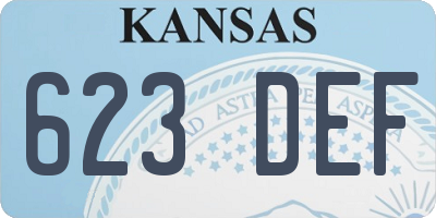 KS license plate 623DEF
