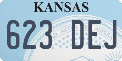 KS license plate 623DEJ