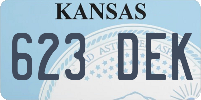 KS license plate 623DEK