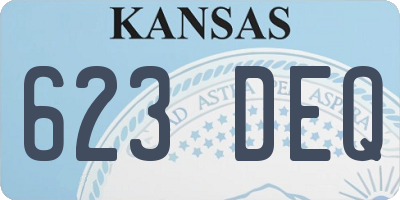 KS license plate 623DEQ