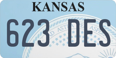 KS license plate 623DES