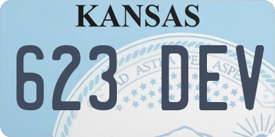 KS license plate 623DEV