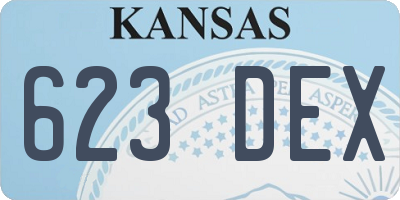 KS license plate 623DEX