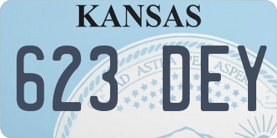 KS license plate 623DEY