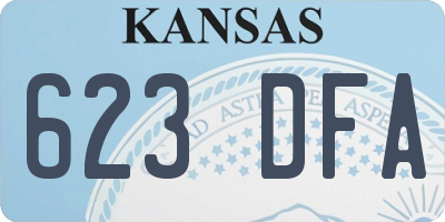 KS license plate 623DFA