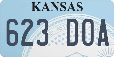 KS license plate 623DOA