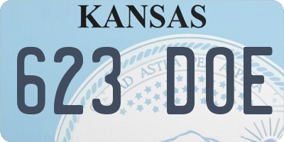 KS license plate 623DOE
