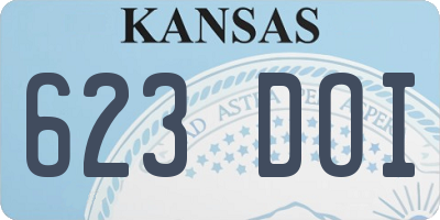 KS license plate 623DOI