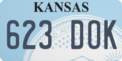 KS license plate 623DOK