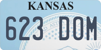 KS license plate 623DOM