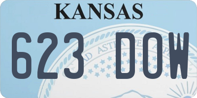KS license plate 623DOW