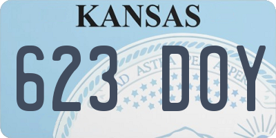 KS license plate 623DOY