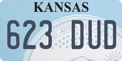 KS license plate 623DUD