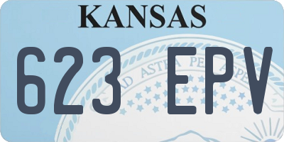 KS license plate 623EPV