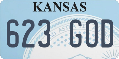 KS license plate 623GOD