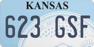 KS license plate 623GSF