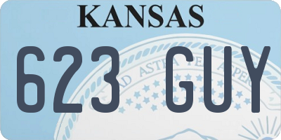KS license plate 623GUY