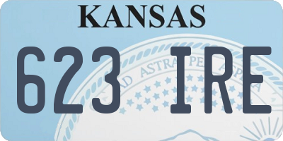 KS license plate 623IRE