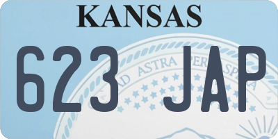 KS license plate 623JAP