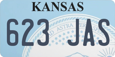 KS license plate 623JAS