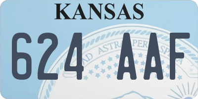 KS license plate 624AAF