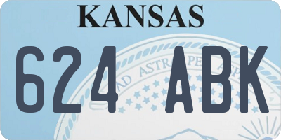 KS license plate 624ABK