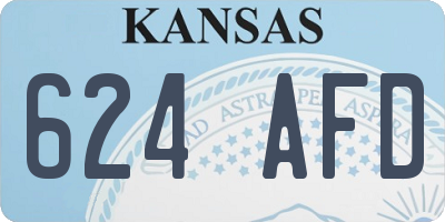 KS license plate 624AFD