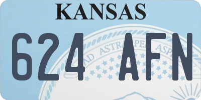 KS license plate 624AFN