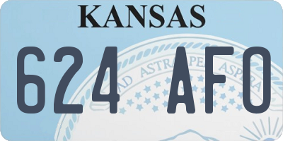 KS license plate 624AFO