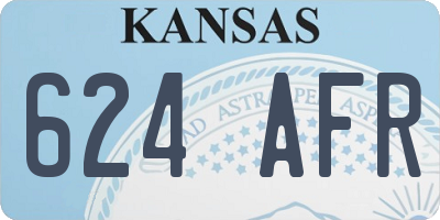 KS license plate 624AFR