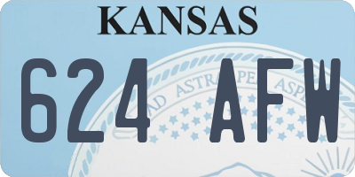 KS license plate 624AFW