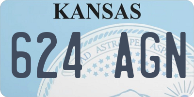 KS license plate 624AGN