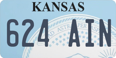 KS license plate 624AIN