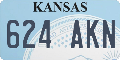 KS license plate 624AKN