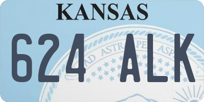 KS license plate 624ALK