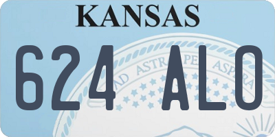 KS license plate 624ALO