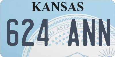 KS license plate 624ANN