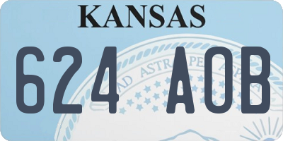 KS license plate 624AOB