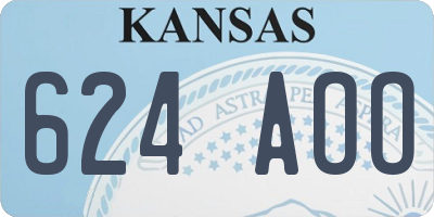 KS license plate 624AOO