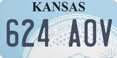 KS license plate 624AOV