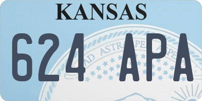 KS license plate 624APA