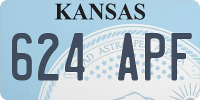 KS license plate 624APF