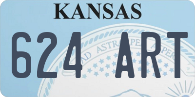 KS license plate 624ART