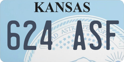 KS license plate 624ASF