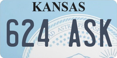 KS license plate 624ASK