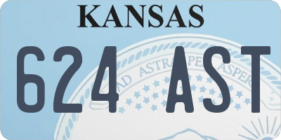 KS license plate 624AST
