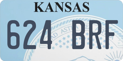 KS license plate 624BRF