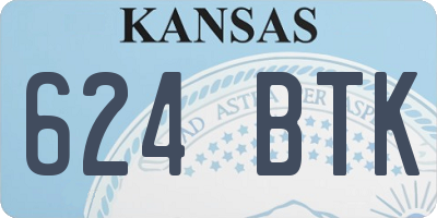 KS license plate 624BTK