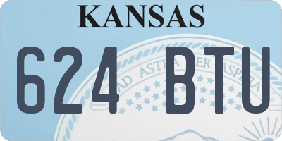 KS license plate 624BTU