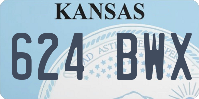 KS license plate 624BWX